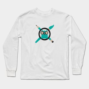 Nerdy Artist Cat Long Sleeve T-Shirt